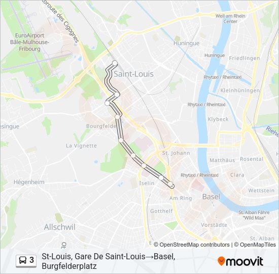 3 Bus Line Map
