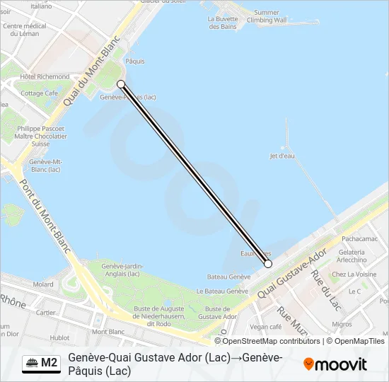 Plan de la ligne M2 de ferry