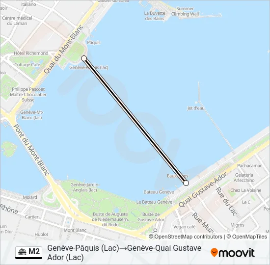 Plan de la ligne M2 de ferry