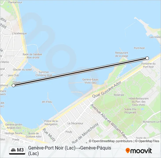 Plan de la ligne M3 de ferry