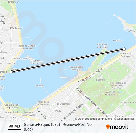 Plan de la ligne M3 de ferry