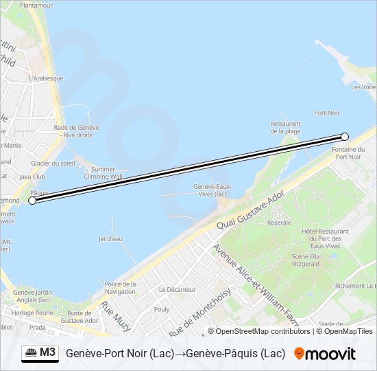 M3 ferry Line Map