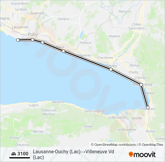 Plan de la ligne 3100 de ferry