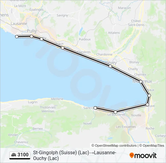Plan de la ligne 3100 de ferry