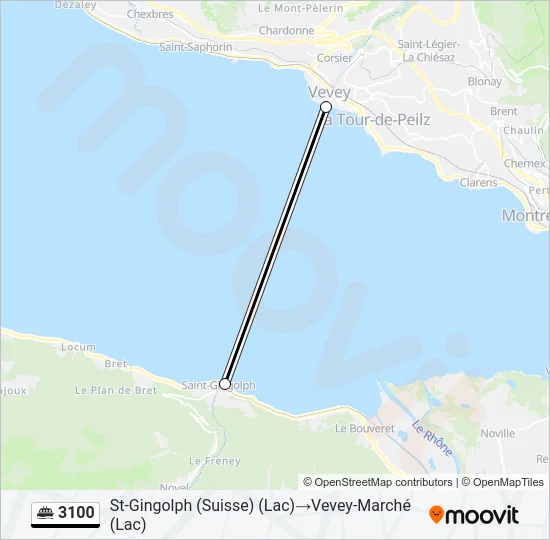 Plan de la ligne 3100 de ferry