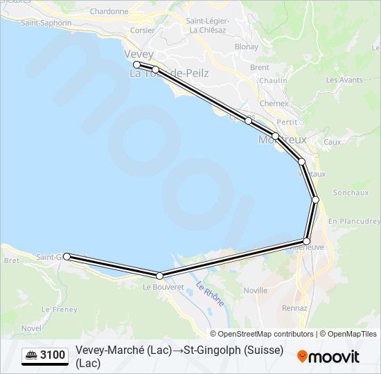 Plan de la ligne 3100 de ferry