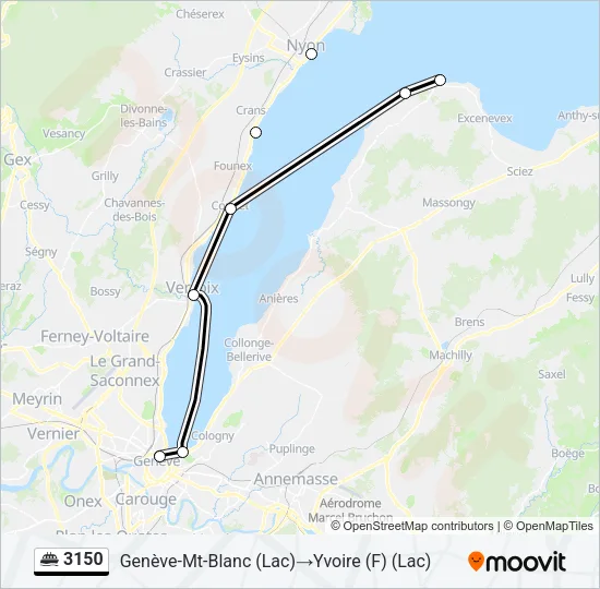 Plan de la ligne 3150 de ferry