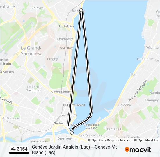 Plan de la ligne 3154 de ferry