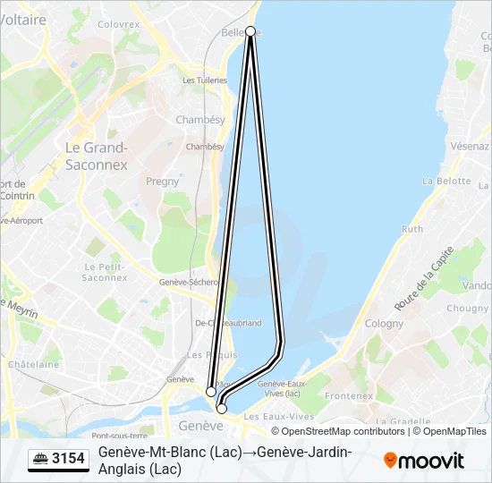 Plan de la ligne 3154 de ferry