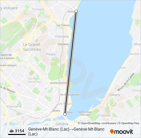 Plan de la ligne 3154 de ferry