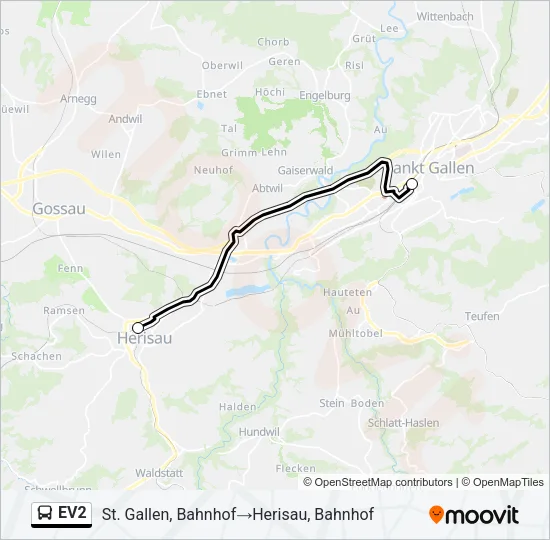 EV2 Bus Line Map