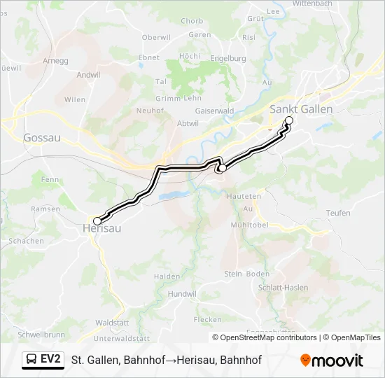 EV2 Bus Line Map