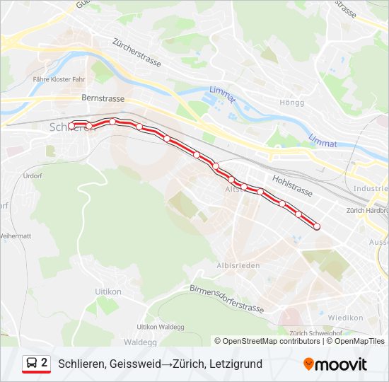 2 Bus Line Map