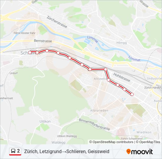 2 Bus Line Map