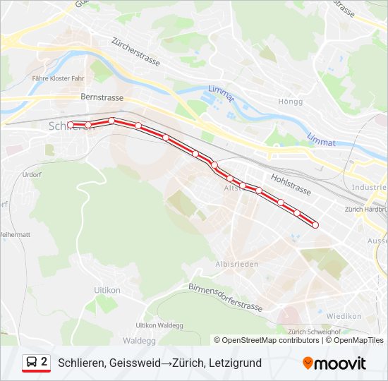 2 Bus Line Map
