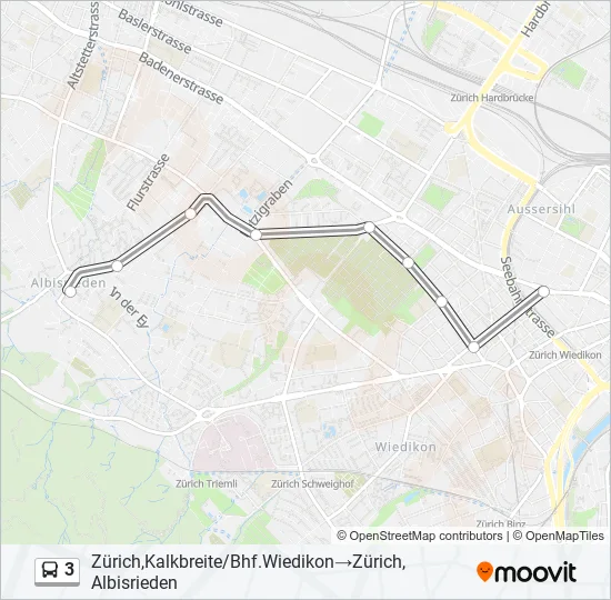 3 Bus Line Map