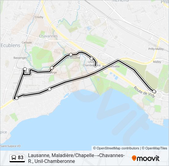 83 Bus Line Map
