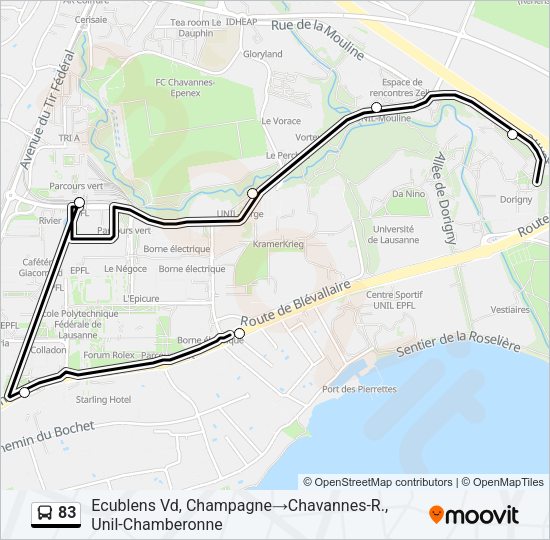 83 Bus Line Map