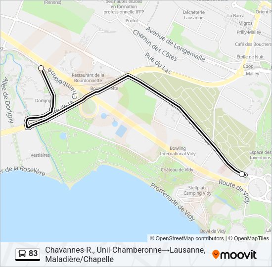 83 Bus Line Map