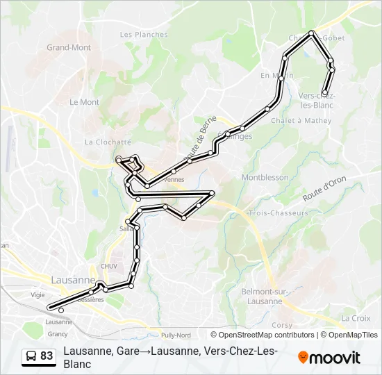 83 Bus Line Map