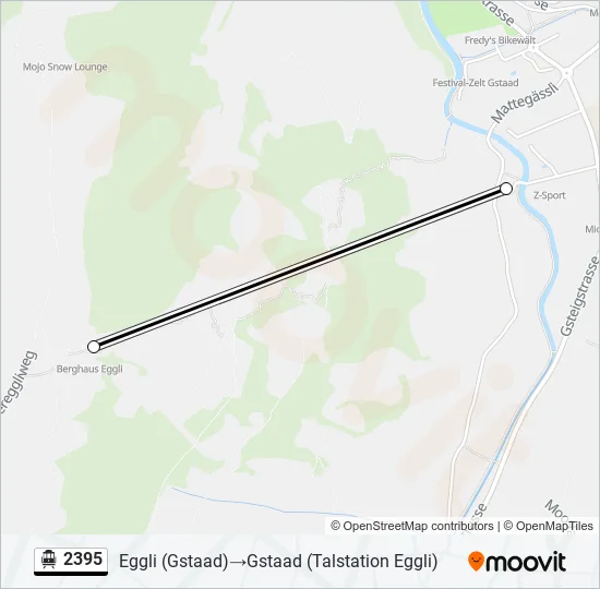 Plan de la ligne 2395 de téléphérique