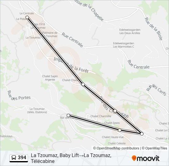 394 Bus Line Map