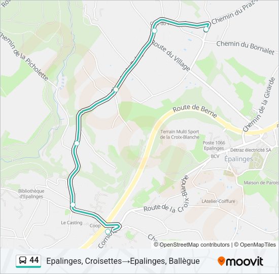 44 Bus Line Map