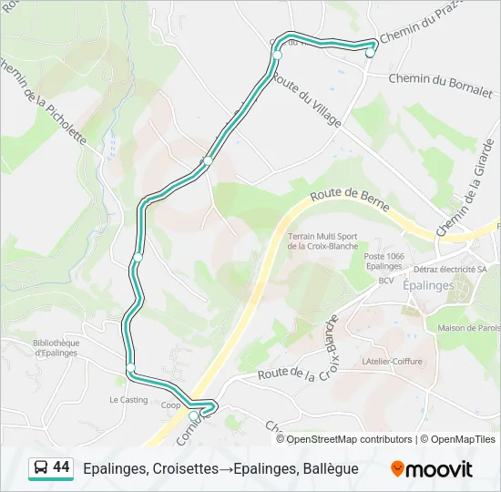44 Bus Line Map