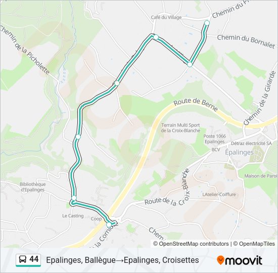 44 Bus Line Map
