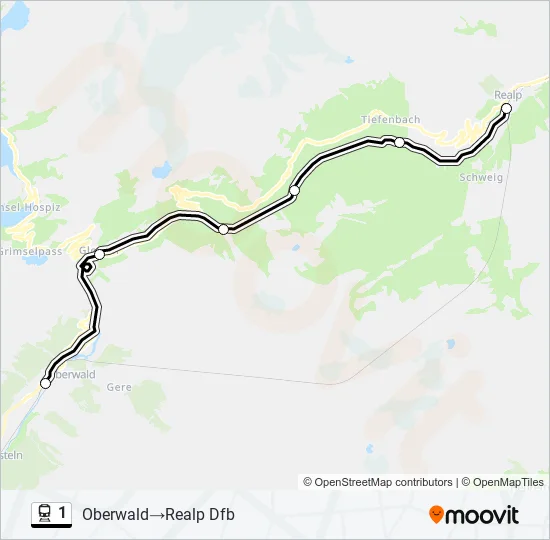 Plan de la ligne 1 de train