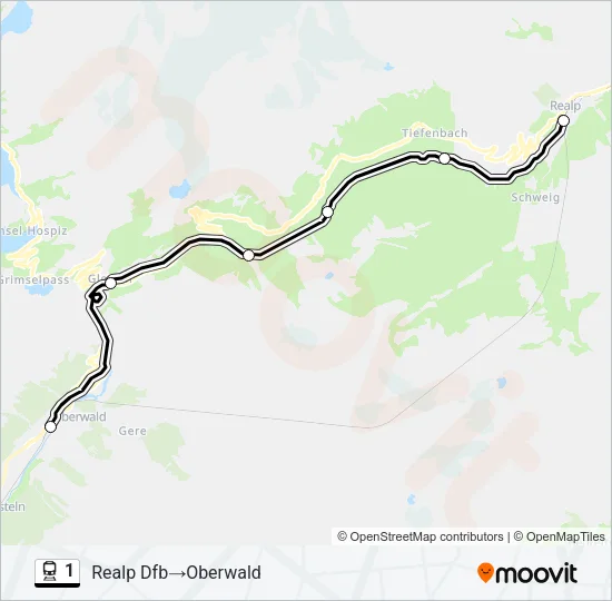 Plan de la ligne 1 de train