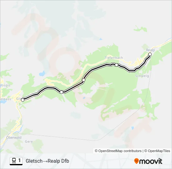 Plan de la ligne 1 de train