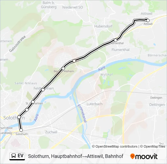 Buslinie EV Karte