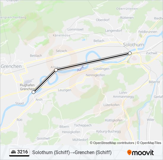 Plan de la ligne 3216 de ferry