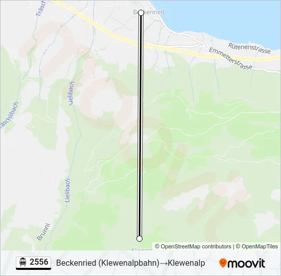 Plan de la ligne 2556 de téléphérique