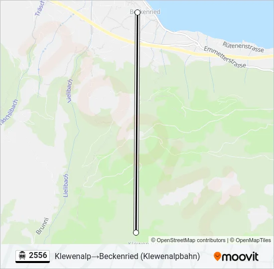 Plan de la ligne 2556 de téléphérique