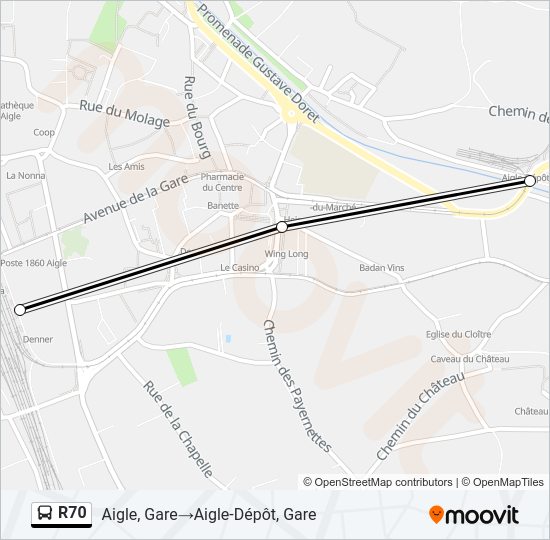 R70 Bus Line Map