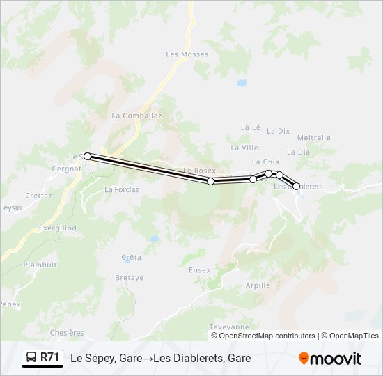 R71 Bus Line Map