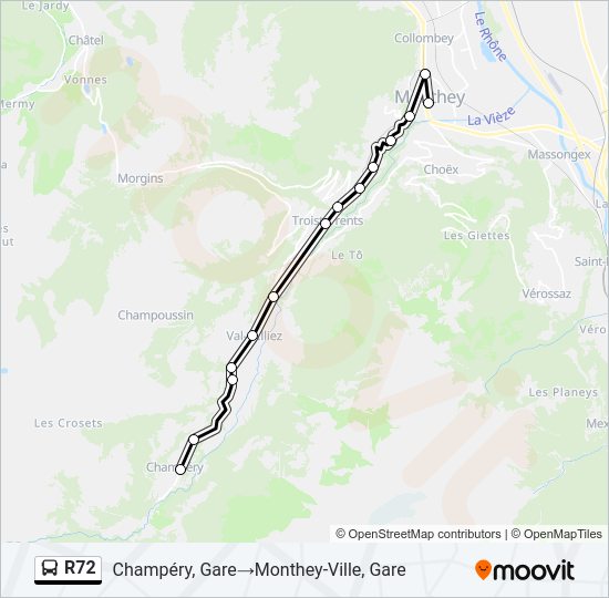 R72 Bus Line Map