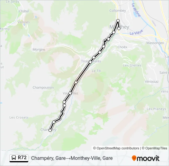 R72 Bus Line Map