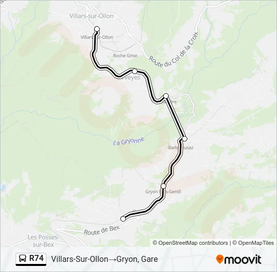 R74 Bus Line Map