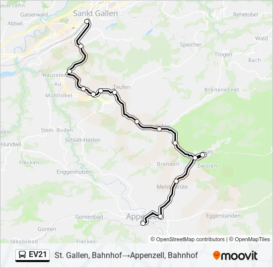 EV21 Bus Line Map