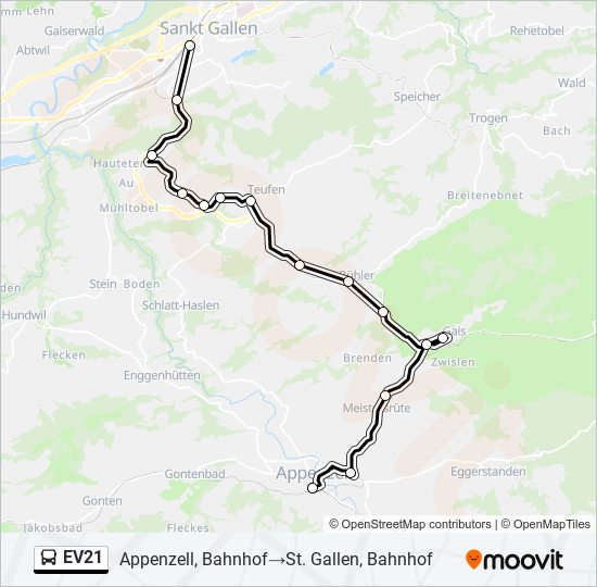 EV21 Bus Line Map