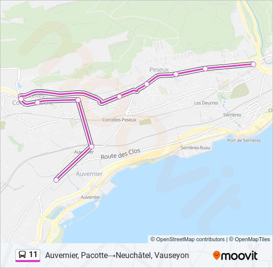 11 Bus Line Map