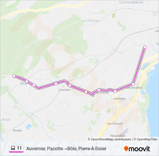 11 Bus Line Map