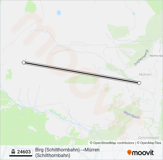 Plan de la ligne 24603 de téléphérique