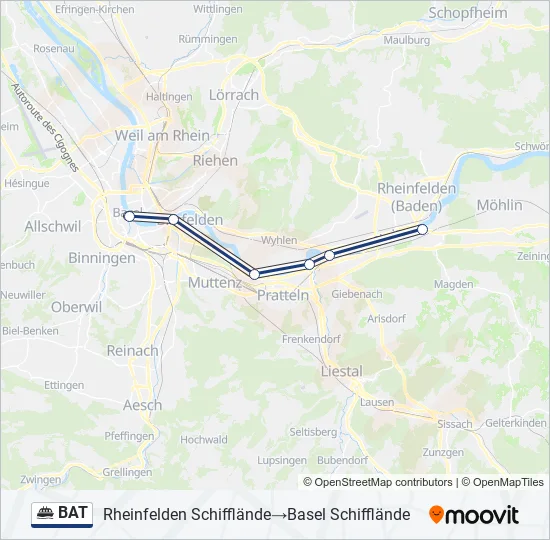 BAT Ferry Line Map