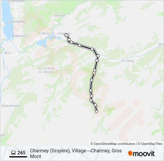 265 Bus Line Map