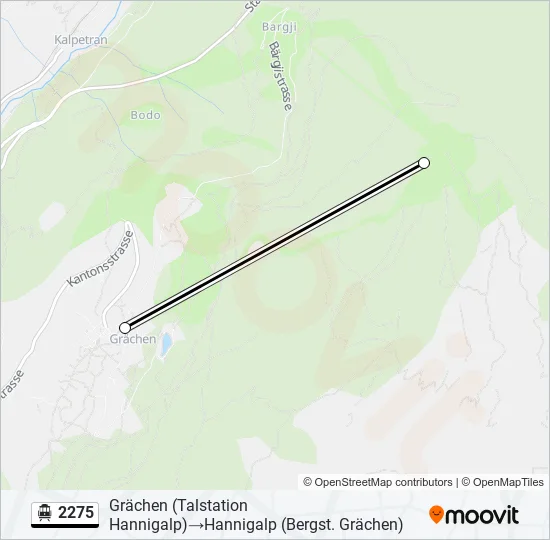 Plan de la ligne 2275 de téléphérique