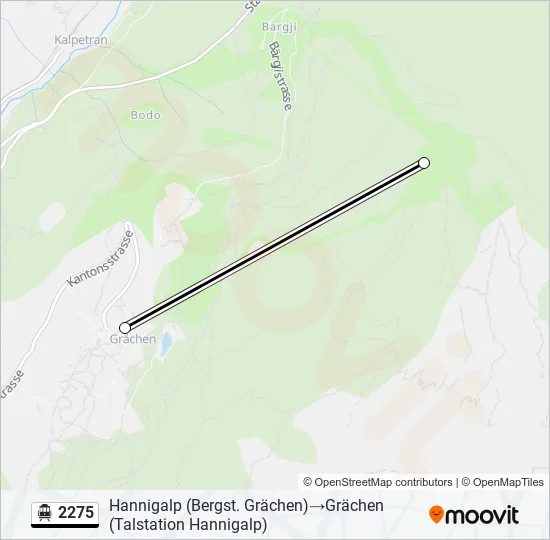 Plan de la ligne 2275 de téléphérique